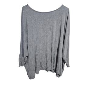 Marla Wynne By Chicos Long Sleeve Top Womens Shirt Large Gray Oversized (952)
